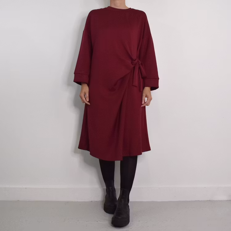 Klänning med Knyt Minna VINRÖD - Camicia