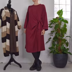 Klänning med Knyt Minna VINRÖD - Camicia