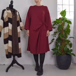 Klänning med Knyt Minna VINRÖD - Camicia