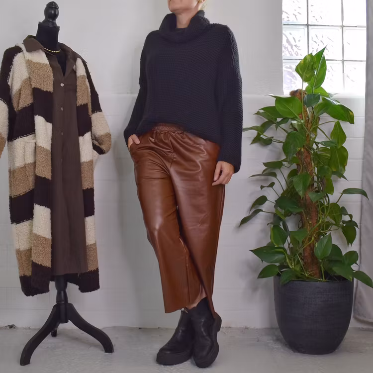 Vid Byxa Konstskinn Winnie BRUN - Camicia