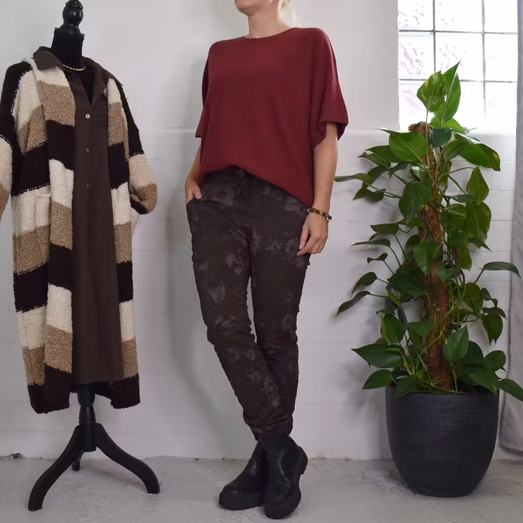 Finstickad Ponchotröja Sia WINE - Marta du Chateau