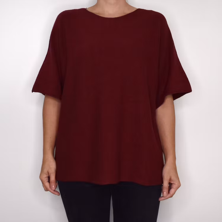 Finstickad Ponchotröja Sia WINE - Marta du Chateau