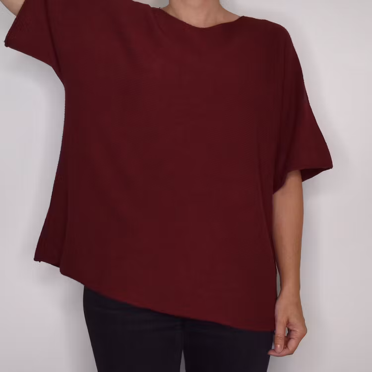 Finstickad Ponchotröja Sia WINE - Marta du Chateau