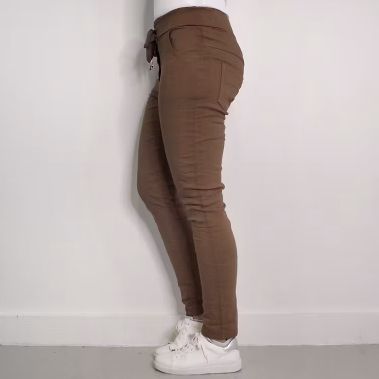 Stretchig Byxa Alva MÖRK TAUPE
