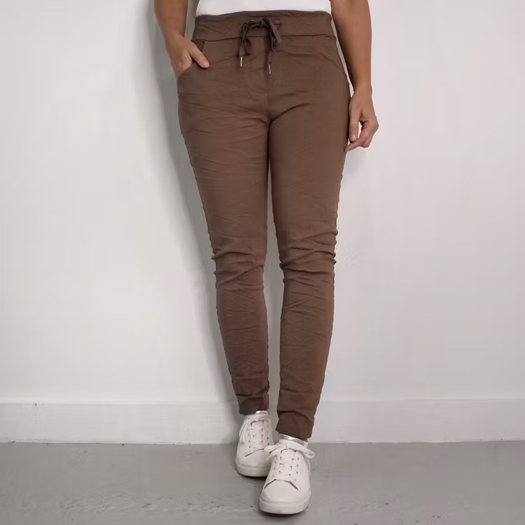 Stretchig Byxa Alva MÖRK TAUPE