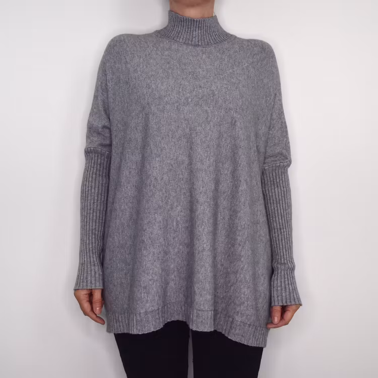 Finstickad Tröja Over Sized GRIGIO MEDIO