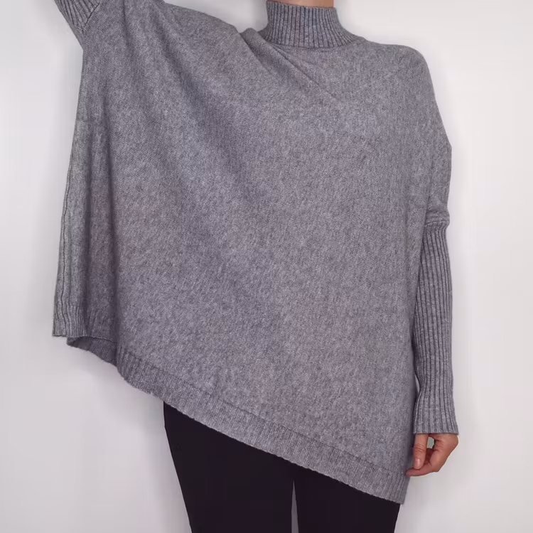Finstickad Tröja Over Sized GRIGIO MEDIO
