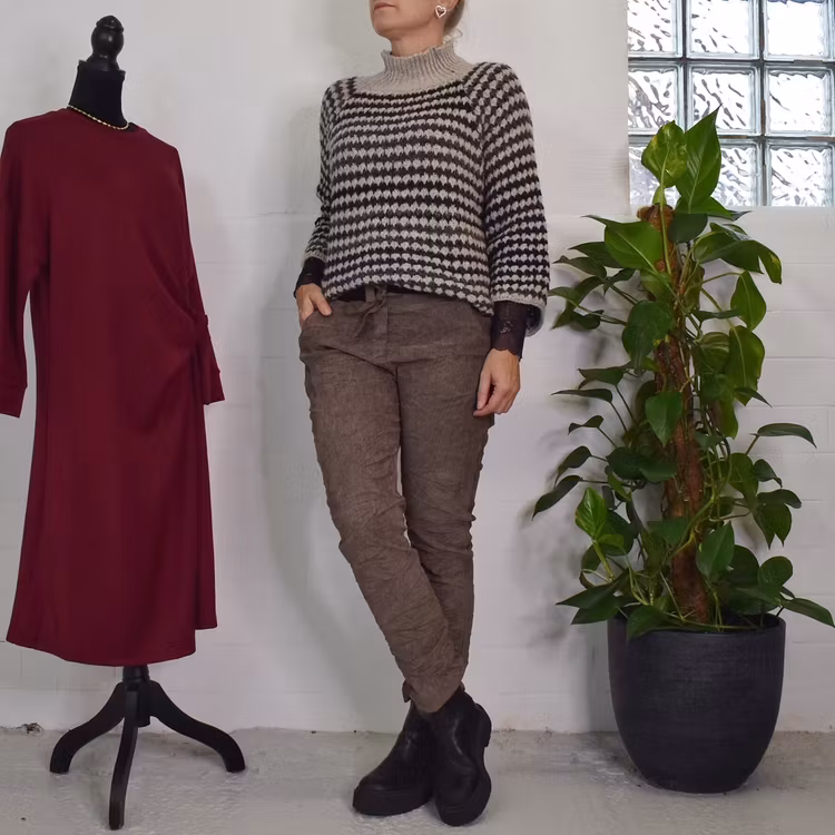 Stretchig Byxa Cord Pecan FANGO - Marta du Chateau