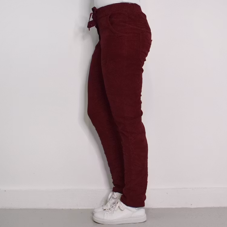 Stretchig Byxa Cord Pecan BORDEAUX - Marta du Chateau