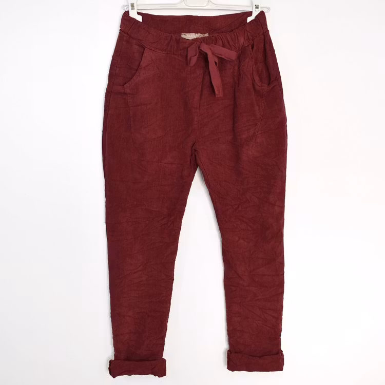 Stretchig Byxa Cord Pecan BORDEAUX - Marta du Chateau