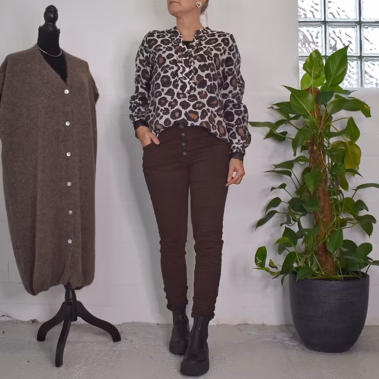 Jeans med Knappar MARRONE - 3D Denim