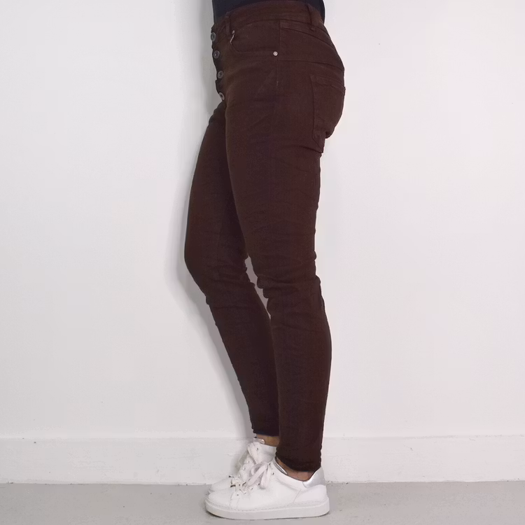 Jeans med Knappar MARRONE - 3D Denim