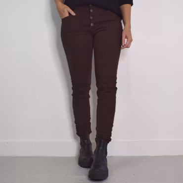 Jeans med Knappar MARRONE - 3D Denim