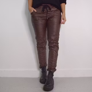 Byxa Lorena Vaxad BRUN - Mix By Heart