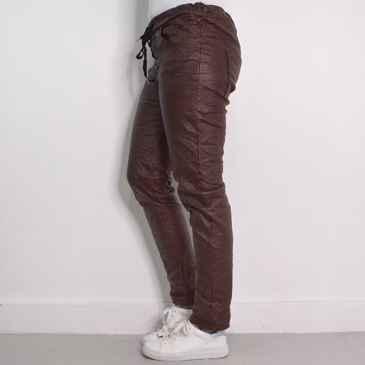 Byxa Lorena Vaxad BRUN - Mix By Heart