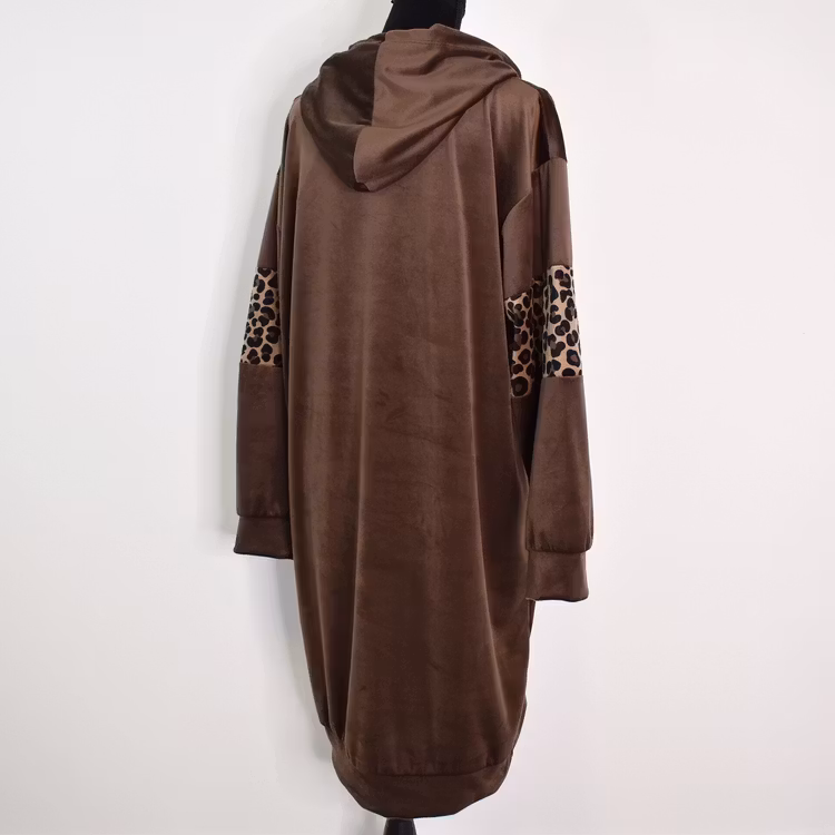 Hoodieklänning Velour Emily BRUN - Camicia