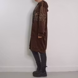 Hoodieklänning Velour Emily BRUN - Camicia