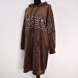 Hoodieklänning Velour Emily BRUN - Camicia