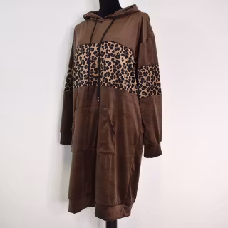 Hoodieklänning Velour Emily BRUN - Camicia