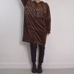 Hoodieklänning Velour Emily BRUN - Camicia