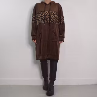 Hoodieklänning Velour Emily BRUN - Camicia