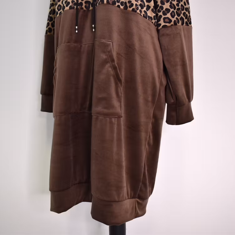 Hoodieklänning Velour Emily BRUN - Camicia