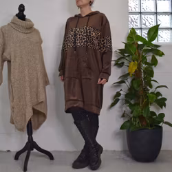 Hoodieklänning Velour Emily BRUN - Camicia