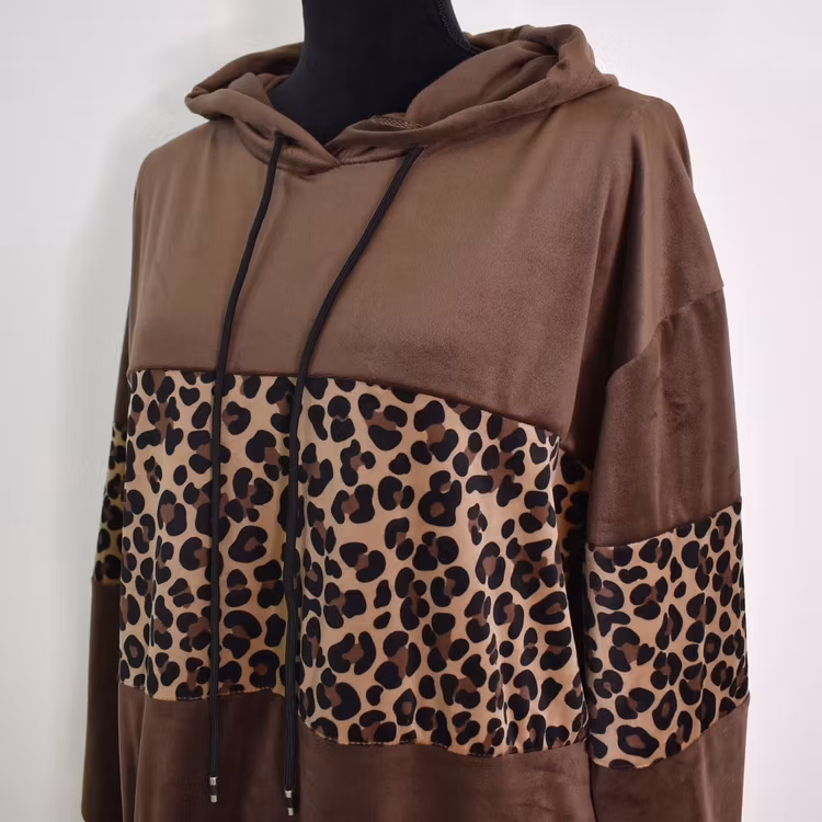 Hoodieklänning Velour Emily BRUN - Camicia