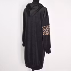 Hoodieklänning Velour Emily SVART - Camicia