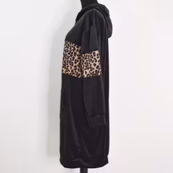 Hoodieklänning Velour Emily SVART - Camicia