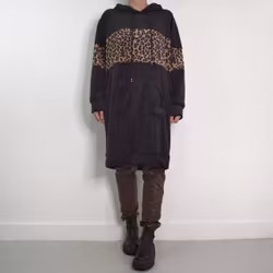 Hoodieklänning Velour Emily SVART - Camicia