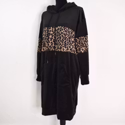 Hoodieklänning Velour Emily SVART - Camicia