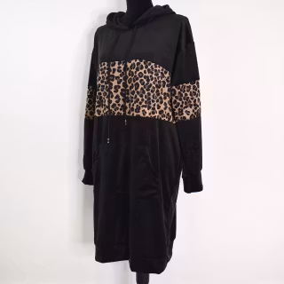 Hoodieklänning Velour Emily SVART - Camicia