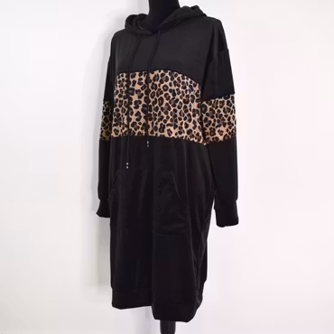 Hoodieklänning Velour Emily SVART - Camicia