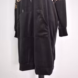 Hoodieklänning Velour Emily SVART - Camicia