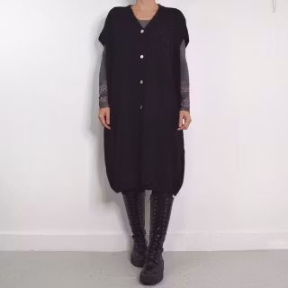 Stickad klänning/väst Joelle SVART - Camicia