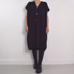 Stickad klänning/väst Joelle SVART - Camicia