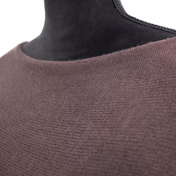 Finstickad tröja Volangärm CHOCOLAT