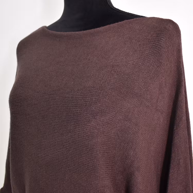 Finstickad tröja Volangärm CHOCOLAT