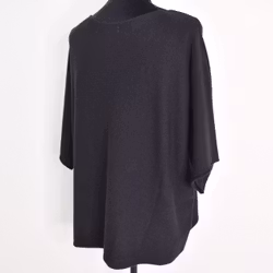 Finstickad Ponchotröja Sia SVART - Marta du Chateau