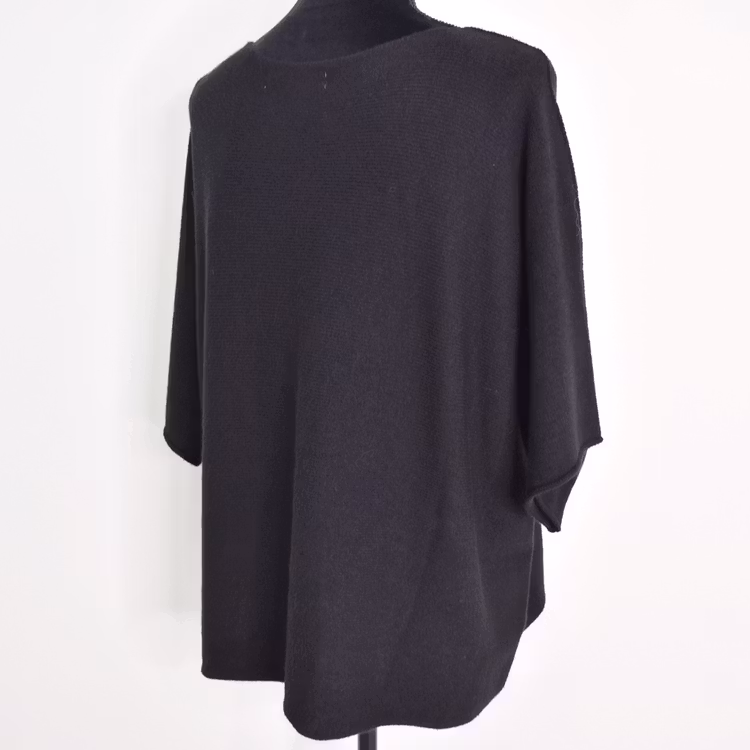 Finstickad Ponchotröja Sia SVART - Marta du Chateau