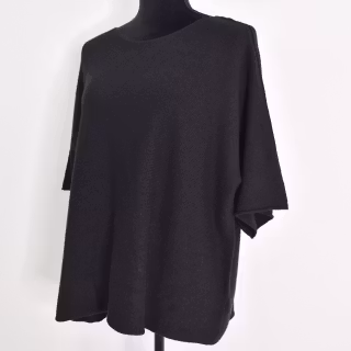 Finstickad Ponchotröja Sia SVART - Marta du Chateau