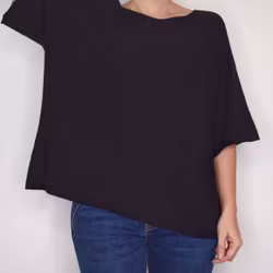 Finstickad Ponchotröja Sia SVART - Marta du Chateau