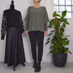 Finstickad Ponchotröja Sia MILITARY - Marta du Chateau