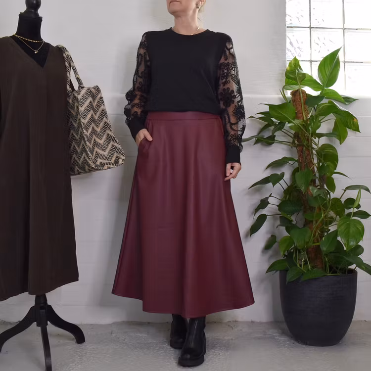 Kjol Alexia Vaxad VINRÖD - Mix By Heart