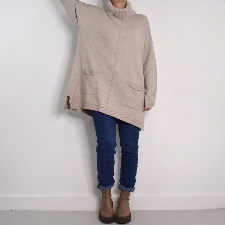 Långtröja Polo Vendela BEIGE - Mix By Heart