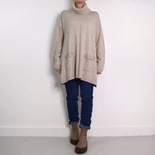 Långtröja Polo Vendela BEIGE - Mix By Heart