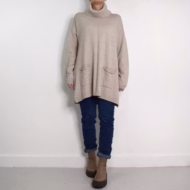 Långtröja Polo Vendela BEIGE - Mix By Heart