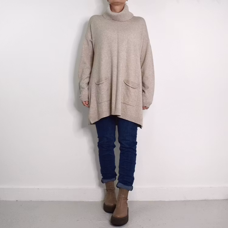 Långtröja Polo Vendela BEIGE - Mix By Heart