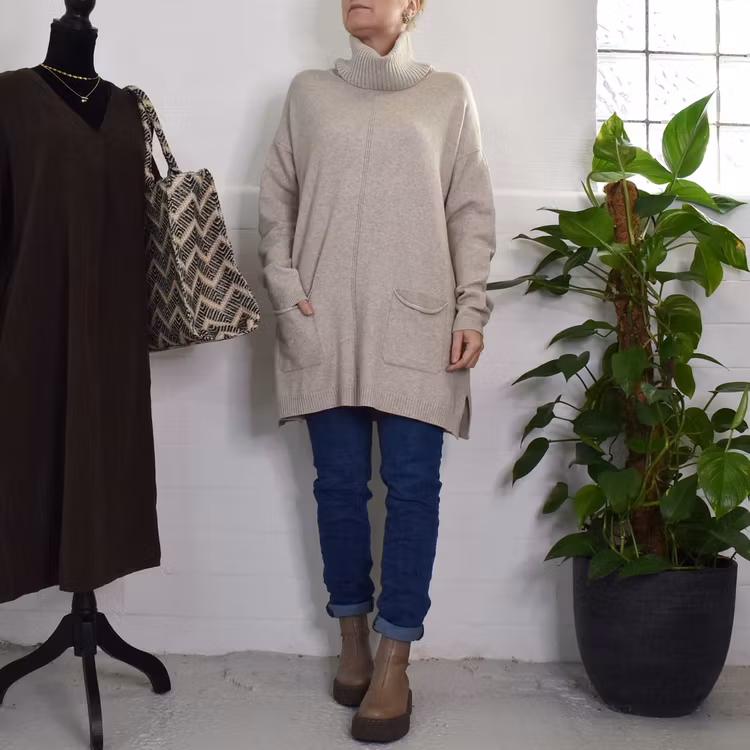 Långtröja Polo Vendela BEIGE - Mix By Heart